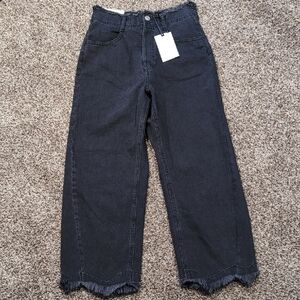 Zara High Rise Culotte Raw Edge Slim Size 2 NEW